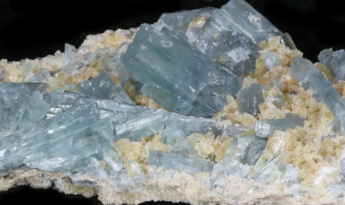 Blue Barite Crystals on Calcite - Stoneham, Colorado #33780